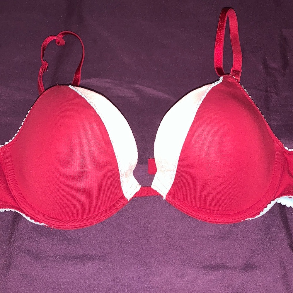 Burgundy, pink and teal Victoria’s Secret cotton, push-up bra. New without tags